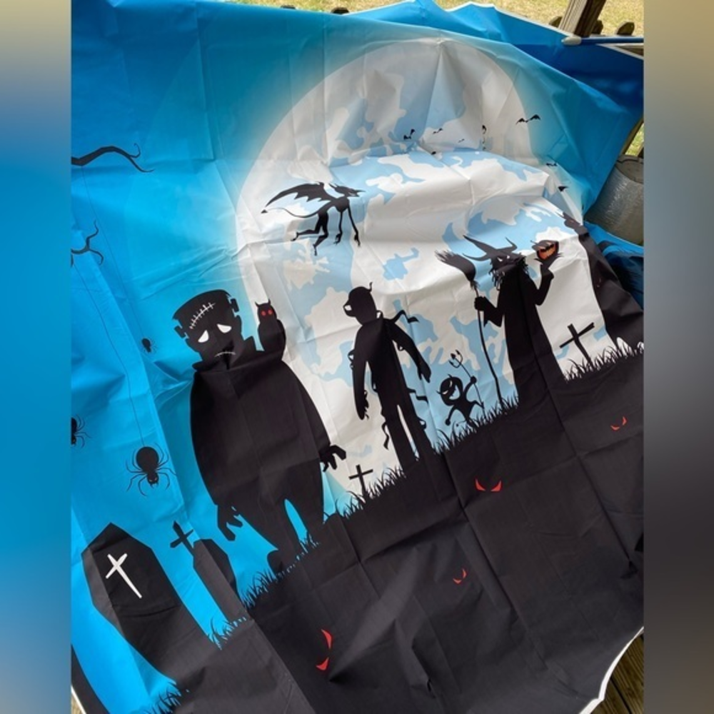 Halloween backdrop. Approximately‎ 8’ x 10’ long.